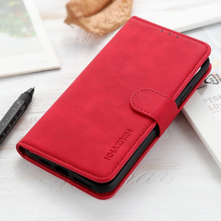 For iPhone 16 Pro KHAZNEH Retro Texture Leather Phone Case(Red) - iPhone 16 Pro Cases by buy2fix | Online Shopping UK | buy2fix