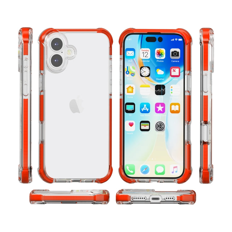 For iPhone 16 Plus Four-corner Shockproof TPU + Acrylic Phone Case(Red) - iPhone 16 Plus Cases by buy2fix | Online Shopping UK | buy2fix