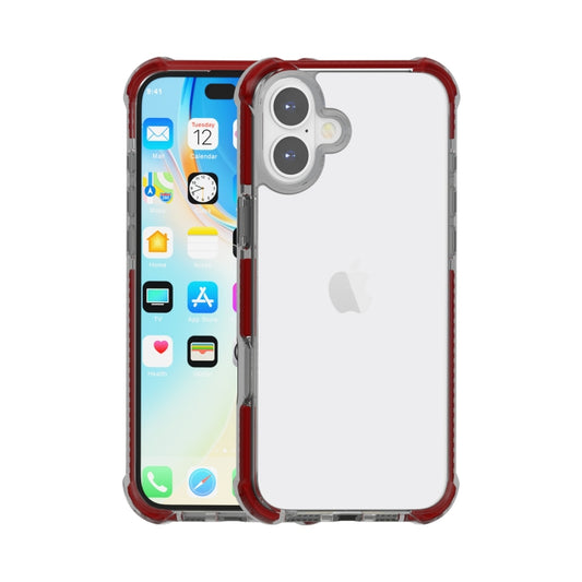 For iPhone 16 Four-corner Shockproof TPU + Acrylic Phone Case(Brown) - iPhone 16 Cases by buy2fix | Online Shopping UK | buy2fix