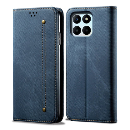 For Honor X6A Denim Texture Flip Leather Phone Case(Blue) - Honor Cases by buy2fix | Online Shopping UK | buy2fix