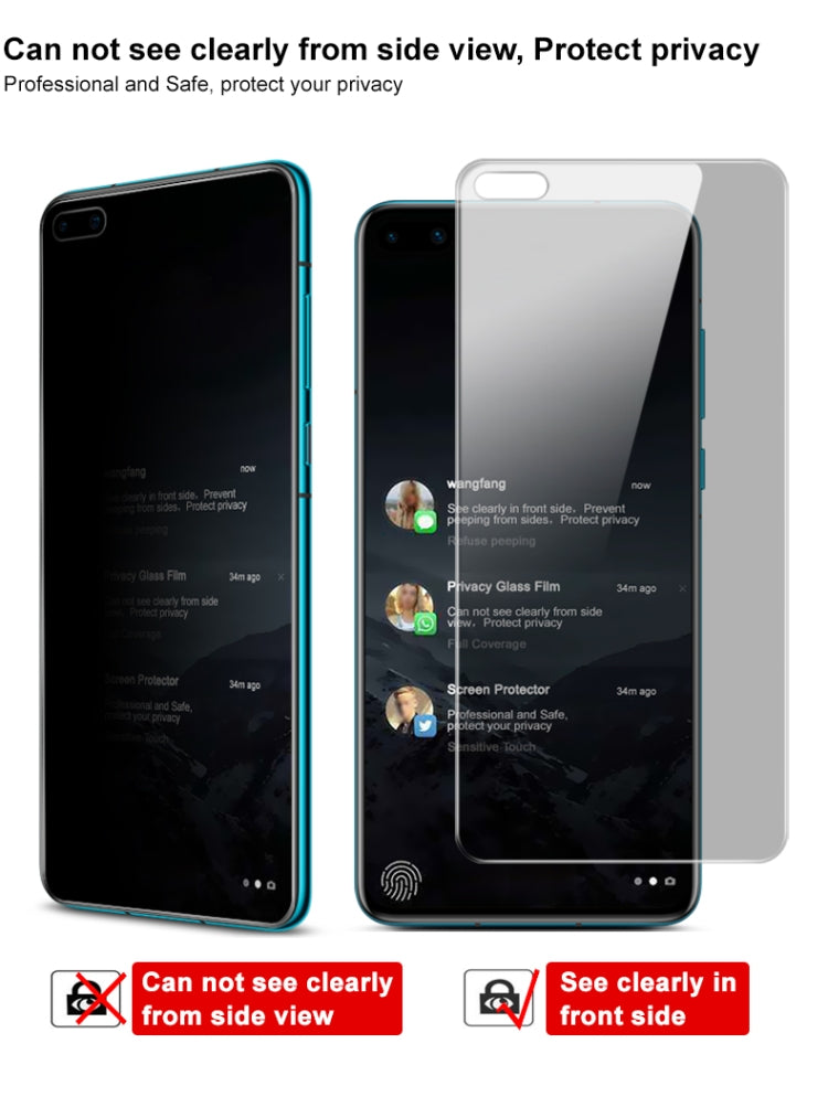 For Huawei P40 IMAK Anti-spy Tempered Glass Film - Huawei Tempered Glass by imak | Online Shopping UK | buy2fix