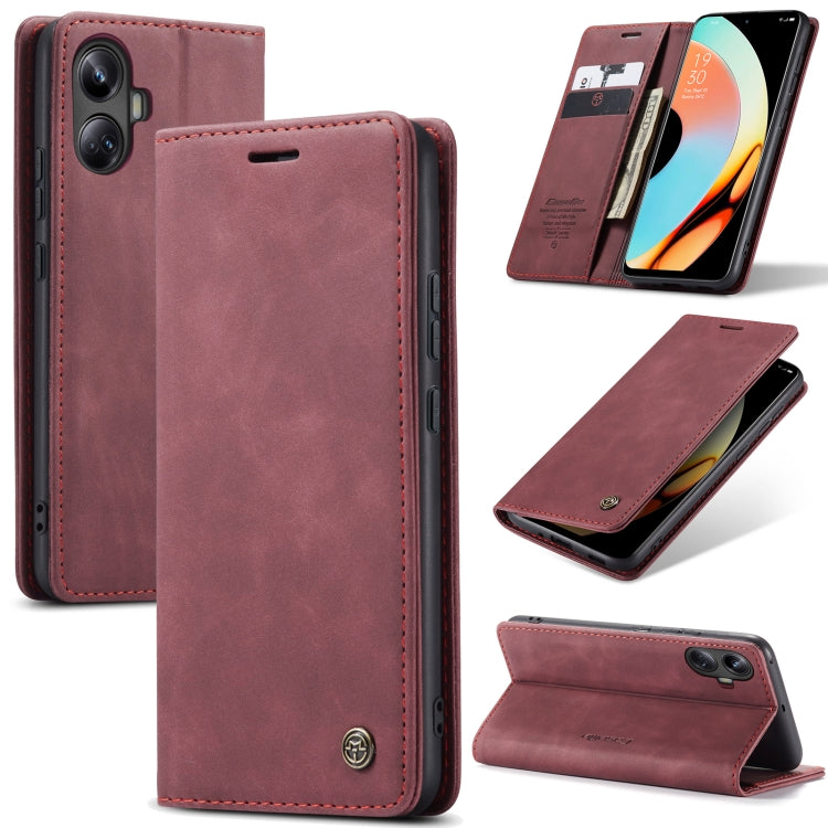 For Realme 10 Pro+ CaseMe 013 Multifunctional Horizontal Flip Leather Phone Case(Wine Red) - Realme Cases by CaseMe | Online Shopping UK | buy2fix