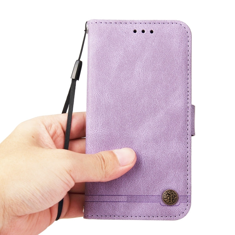 For iPhone 16 Pro Skin Feel Life Tree Leather Phone Case(Purple) - iPhone 16 Pro Cases by buy2fix | Online Shopping UK | buy2fix