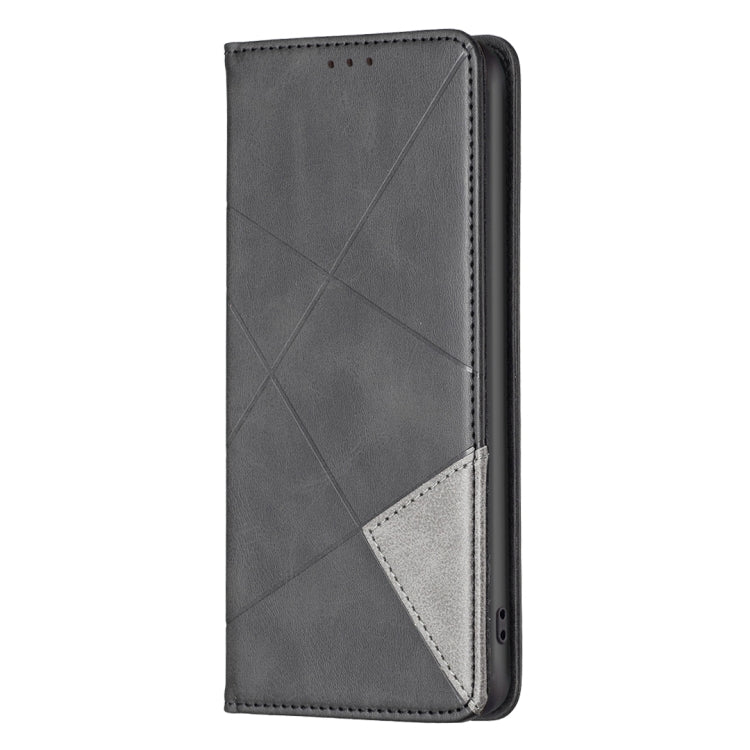 For iPhone 16 Pro Max Rhombus Texture Magnetic Leather Phone Case(Black) - iPhone 16 Pro Max Cases by buy2fix | Online Shopping UK | buy2fix