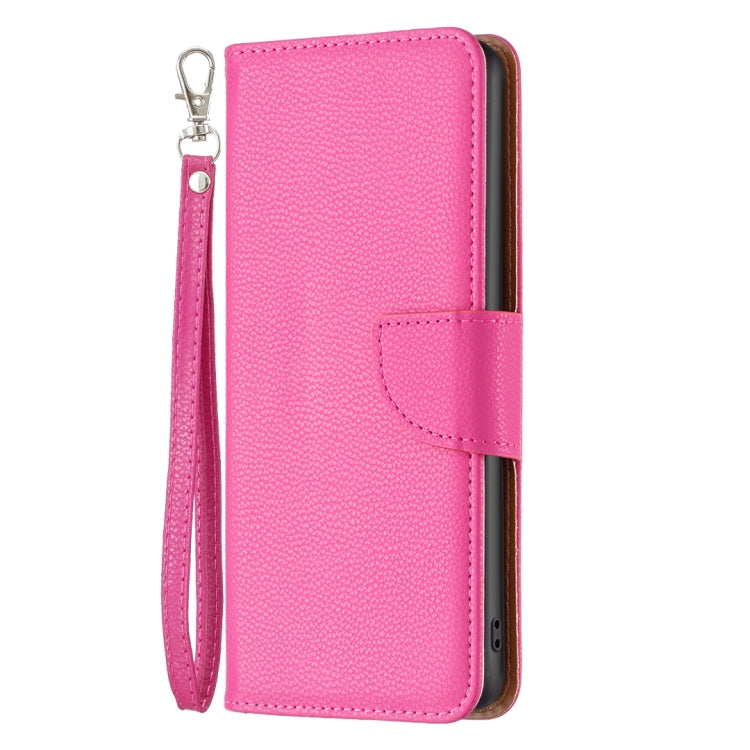 For iPhone 16 Pro Max Litchi Texture Pure Color Flip Leather Phone Case(Rose Red) - iPhone 16 Pro Max Cases by buy2fix | Online Shopping UK | buy2fix