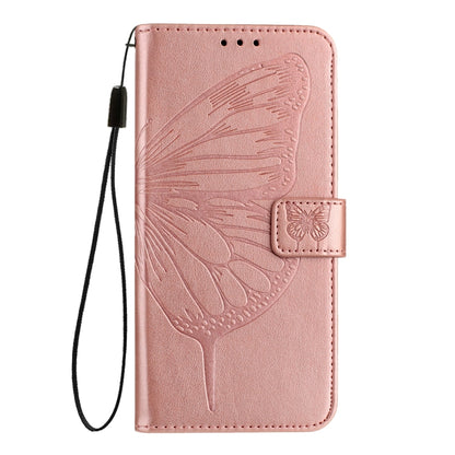 For iPhone SE 2024 Embossed Butterfly Leather Phone Case(Rose Gold) - More iPhone Cases by buy2fix | Online Shopping UK | buy2fix