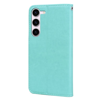 For Samsung Galaxy S23+ 5G Rose Embossed Flip PU Leather Phone Case(Green) - Galaxy S23+ 5G Cases by buy2fix | Online Shopping UK | buy2fix