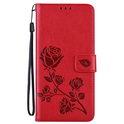 For Xiaomi Redmi Note 13 Pro 5G / Poco X6 Rose Embossed Flip PU Leather Phone Case(Red) - Note 13 Pro Cases by buy2fix | Online Shopping UK | buy2fix