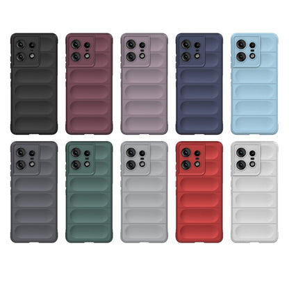 For Motorola Edge 50 Pro 5G Global Magic Shield TPU + Flannel Phone Case(Dark Blue) - Motorola Cases by buy2fix | Online Shopping UK | buy2fix