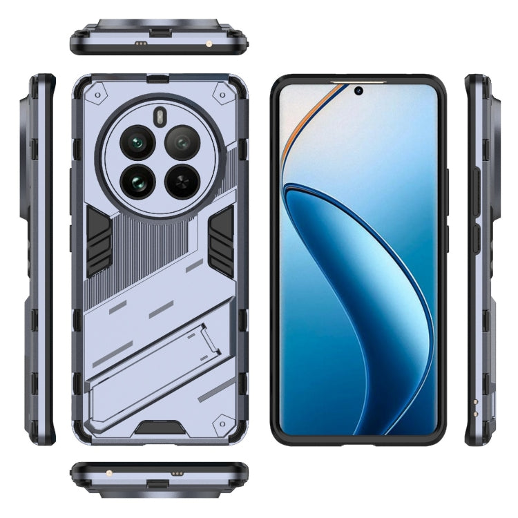 For Realme 12 Pro 5G Global Punk Armor 2 in 1 PC + TPU Phone Case with Holder(Grey) - Realme Cases by buy2fix | Online Shopping UK | buy2fix