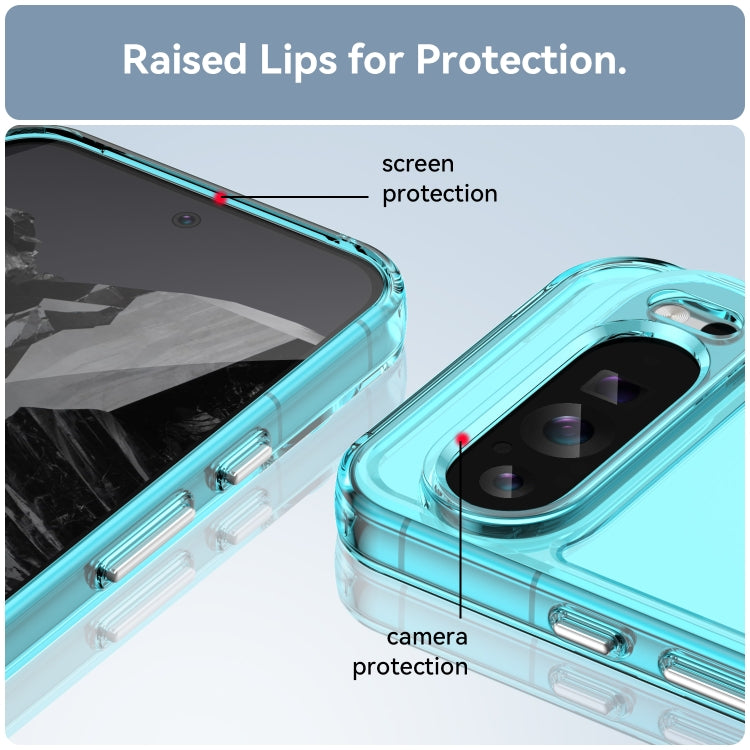 For Google Pixel 9 Pro Candy Series TPU Phone Case(Transparent Blue) - Google Cases by buy2fix | Online Shopping UK | buy2fix