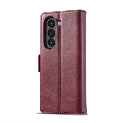 For Samsung Galaxy Z Fold5 LC.IMEEKE RFID Anti-theft Leather Phone Case(Red) - Galaxy Z Fold5 Cases by LC.IMEEKE | Online Shopping UK | buy2fix