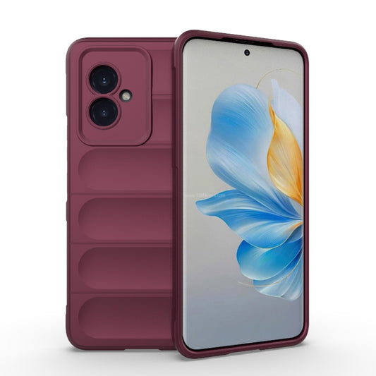 For Honor 100 5G Magic Shield TPU + Flannel Phone Case(Wine Red) - Honor Cases by buy2fix | Online Shopping UK | buy2fix