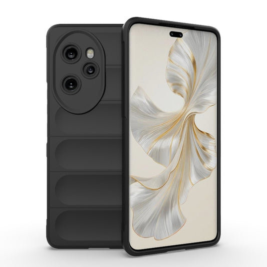 For Honor 100 Pro 5G Magic Shield TPU + Flannel Phone Case(Black) - Honor Cases by buy2fix | Online Shopping UK | buy2fix