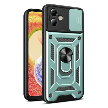 For Motorola Moto G14 Sliding Camera Cover Design TPU Hybrid PC Phone Case(Mint Green) - Motorola Cases by buy2fix | Online Shopping UK | buy2fix