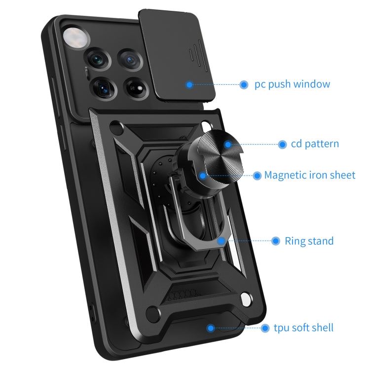 For OnePlus 12 5G Global Sliding Camera Cover Design TPU Hybrid PC Phone Case(Black) - OnePlus Cases by buy2fix | Online Shopping UK | buy2fix