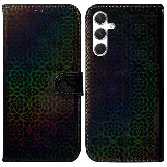 For Samsung Galaxy S24 5G Colorful Magnetic Buckle Leather Phone Case(Black) - Galaxy S24 5G Cases by buy2fix | Online Shopping UK | buy2fix