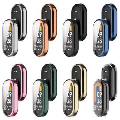 For Xiaomi Mi Band 8 Full Coverage TPU Electroplating Watch Protective Case(Black) - Watch Cases by buy2fix | Online Shopping UK | buy2fix