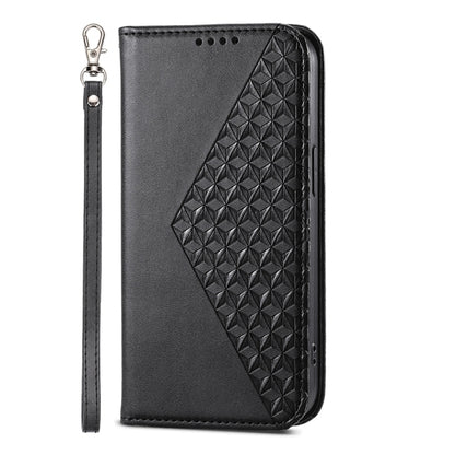 For Xiaomi Redmi A3 Cubic Grid Calf Texture Magnetic Leather Phone Case(Black) - Xiaomi Cases by buy2fix | Online Shopping UK | buy2fix