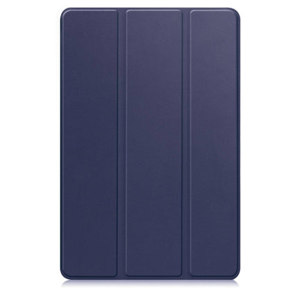 For Google Pixel Tablet Custer Pure Color 3-Fold Holder Smart Leather Tablet Case(Dark Blue) - Google by buy2fix | Online Shopping UK | buy2fix