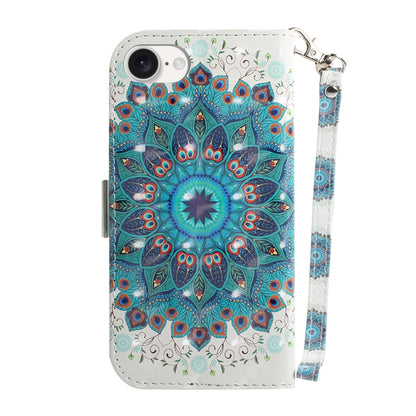 For iPhone SE 2024 3D Colored Horizontal Flip Leather Phone Case(Peacock Wreath) - More iPhone Cases by buy2fix | Online Shopping UK | buy2fix