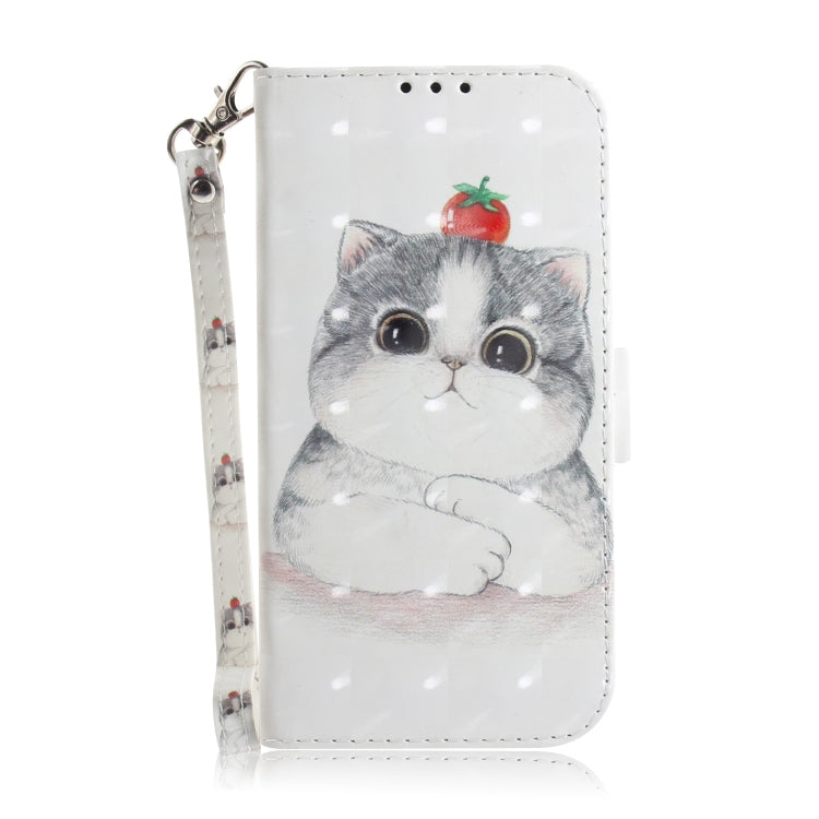 For iPhone 16 Plus 3D Colored Horizontal Flip Leather Phone Case(Cute Cat) - iPhone 16 Plus Cases by buy2fix | Online Shopping UK | buy2fix