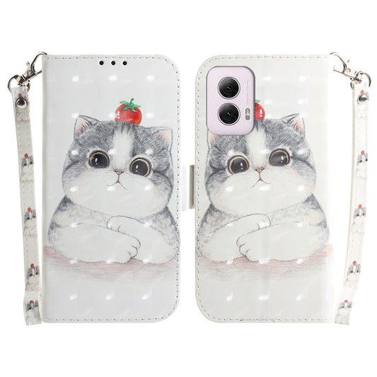 For Motorola Moto G Power 5G 2024 3D Colored Horizontal Flip Leather Phone Case(Cute Cat) - Motorola Cases by buy2fix | Online Shopping UK | buy2fix