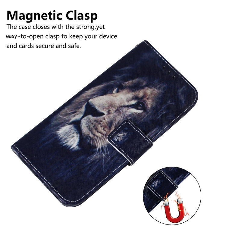 For iPhone 16 Pro Coloured Drawing Flip Leather Phone Case(Lion) - iPhone 16 Pro Cases by buy2fix | Online Shopping UK | buy2fix