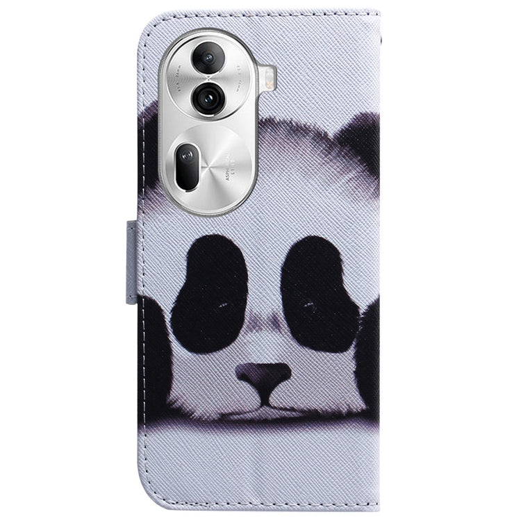 For OPPO Reno11 Pro Global Coloured Drawing Flip Leather Phone Case(Panda) - Reno11 Pro Cases by buy2fix | Online Shopping UK | buy2fix