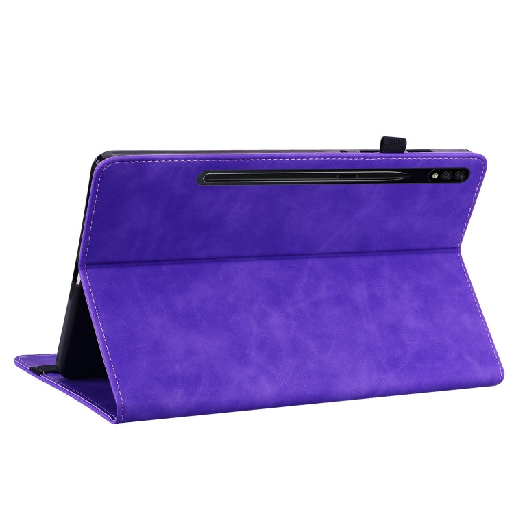 For Samsung Galaxy Tab S9 Skin Feel Solid Color Zipper Leather Tablet Case(Purple) - Galaxy Tab S9 Cases by buy2fix | Online Shopping UK | buy2fix