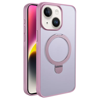 For iPhone 14 Multifunctional MagSafe Holder Phone Case(Pink) - iPhone 14 Cases by buy2fix | Online Shopping UK | buy2fix