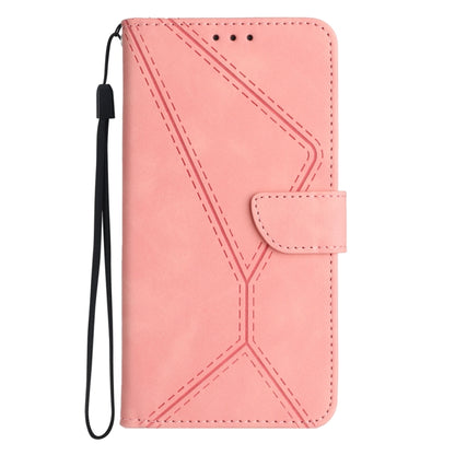 For Samsung Galaxy S23 FE 5G Stitching Embossed Leather Phone Case(Pink) - Galaxy S23 FE 5G Cases by buy2fix | Online Shopping UK | buy2fix