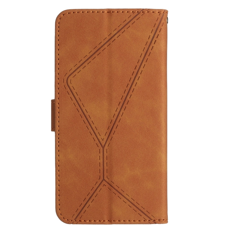 For Samsung Galaxy A15 Stitching Embossed Leather Phone Case(Brown) - Galaxy Phone Cases by buy2fix | Online Shopping UK | buy2fix