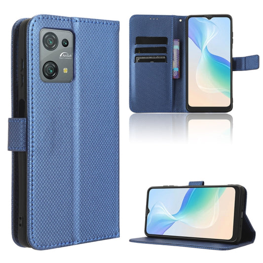 For Blackview Oscal C30 / C30 Pro Diamond Texture Leather Phone Case(Blue) - More Brand by buy2fix | Online Shopping UK | buy2fix