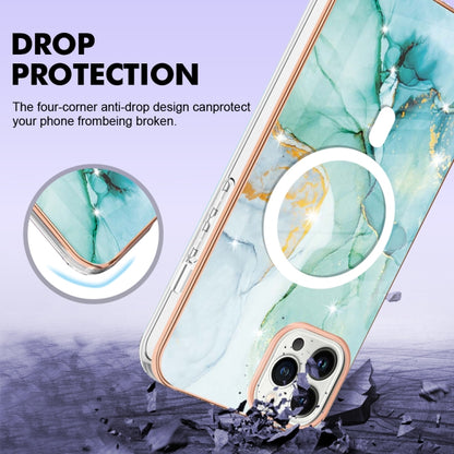 For iPhone 14 Pro Max Marble Pattern Dual-side IMD Magsafe TPU Phone Case(Green 003) - iPhone 14 Pro Max Cases by buy2fix | Online Shopping UK | buy2fix