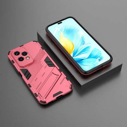 For Honor 200 Lite Global Punk Armor 2 in 1 PC + TPU Phone Case with Holder(Light Red) - Honor Cases by buy2fix | Online Shopping UK | buy2fix