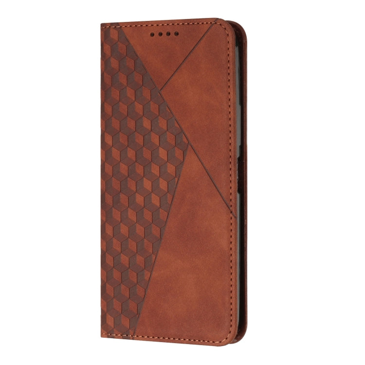 For Samsung Galaxy M55 / C55 Diamond Splicing Skin Feel Magnetic Leather Phone Case(Brown) - Galaxy Phone Cases by buy2fix | Online Shopping UK | buy2fix