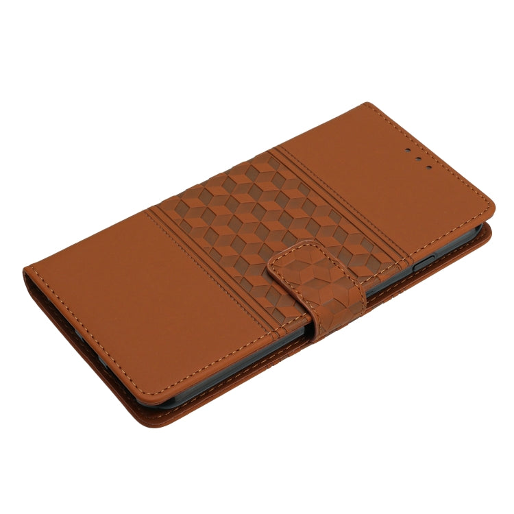 For iPhone 16 Pro Max Diamond Embossed Skin Feel Leather Phone Case(Brown) - iPhone 16 Pro Max Cases by buy2fix | Online Shopping UK | buy2fix