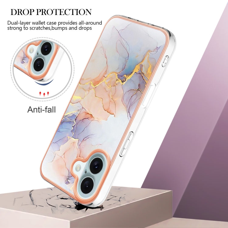 For iPhone 16 Electroplating Pattern IMD TPU Shockproof Case(Milky Way White Marble) - iPhone 16 Cases by buy2fix | Online Shopping UK | buy2fix