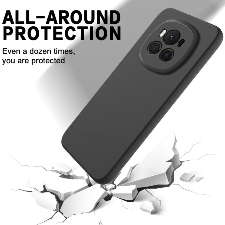 For Honor Magic6 Pure Color Liquid Silicone Shockproof Phone Case(Black) - Honor Cases by buy2fix | Online Shopping UK | buy2fix