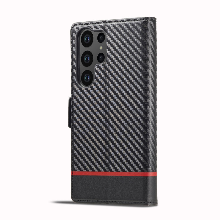 For Samsung Galaxy S24 Ultra 5G LC.IMEEKE Carbon Fiber Leather Phone Case(Horizontal Black) - Galaxy S24 Ultra 5G Cases by LC.IMEEKE | Online Shopping UK | buy2fix