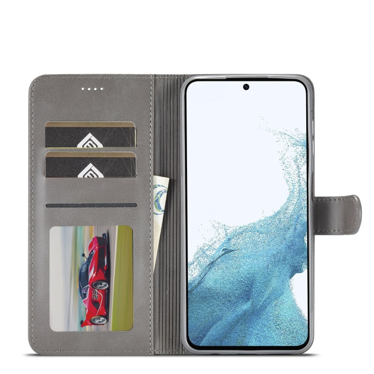 For Samsung Galaxy A35 5G LC.IMEEKE Calf Texture Leather Phone Case(Grey) - Galaxy Phone Cases by LC.IMEEKE | Online Shopping UK | buy2fix