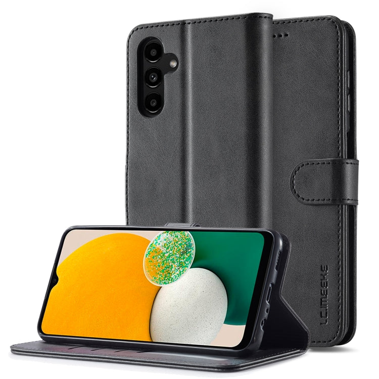 For Samsung Galaxy A25 LC.IMEEKE Calf Texture Leather Phone Case(Black) - Galaxy Phone Cases by LC.IMEEKE | Online Shopping UK | buy2fix