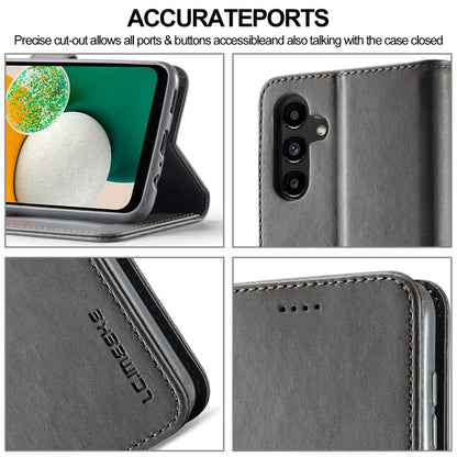 For Samsung Galaxy A25 LC.IMEEKE Calf Texture Leather Phone Case(Grey) - Galaxy Phone Cases by LC.IMEEKE | Online Shopping UK | buy2fix