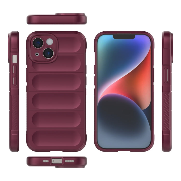 For iPhone 15 Magic Shield TPU + Flannel Phone Case(Purple) - iPhone 15 Cases by buy2fix | Online Shopping UK | buy2fix