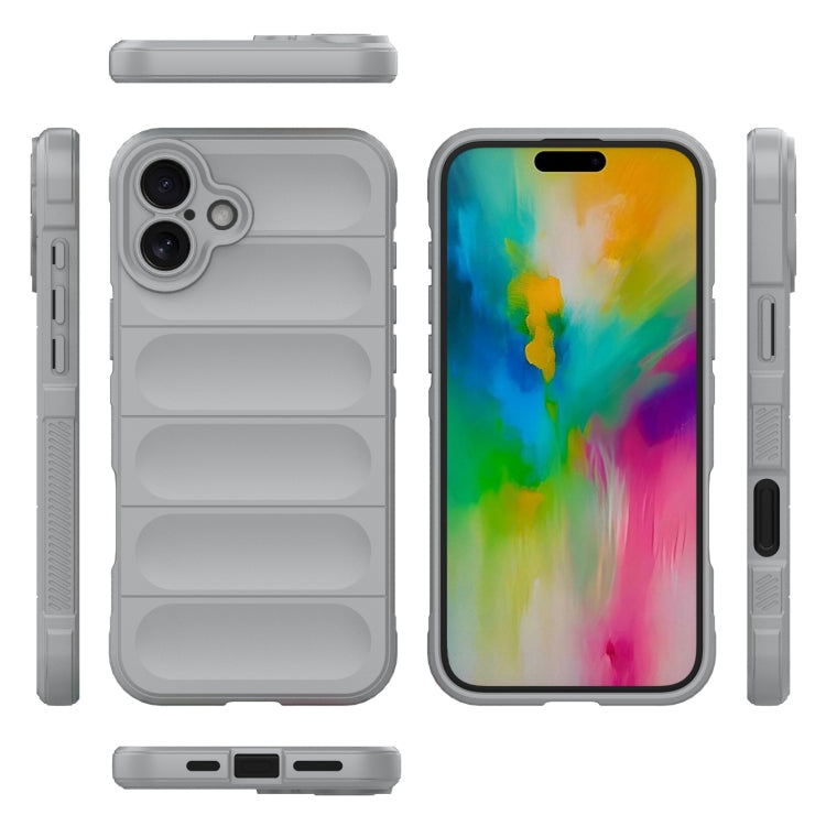 For iPhone 16 Plus Magic Shield TPU + Flannel Phone Case(Grey) - iPhone 16 Plus Cases by buy2fix | Online Shopping UK | buy2fix