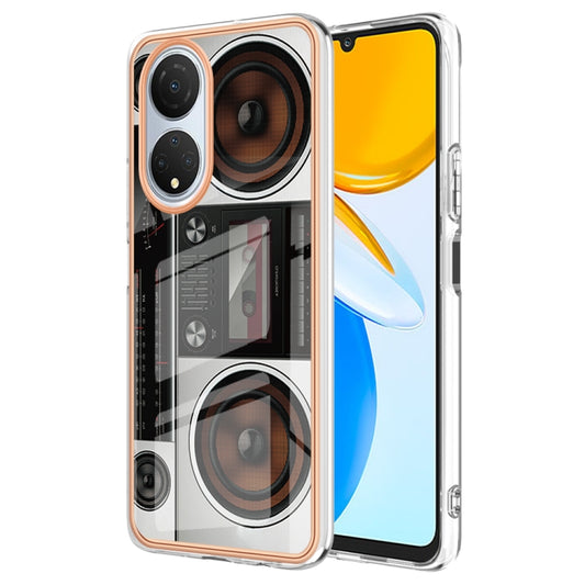 For Honor X7 Electroplating Marble Dual-side IMD Phone Case(Retro Radio) - Honor Cases by buy2fix | Online Shopping UK | buy2fix