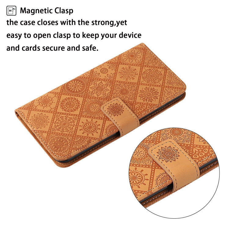 For iPhone 16 Pro Ethnic Style Embossed Pattern Leather Phone Case(Brown) - iPhone 16 Pro Cases by buy2fix | Online Shopping UK | buy2fix