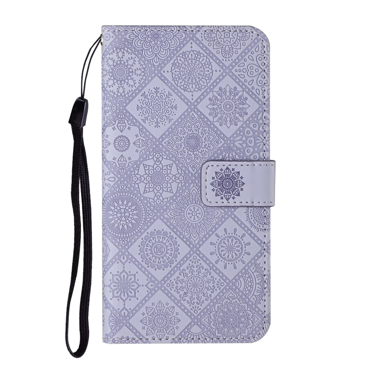 For iPhone 16 Plus Ethnic Style Embossed Pattern Leather Phone Case(Purple) - iPhone 16 Plus Cases by buy2fix | Online Shopping UK | buy2fix