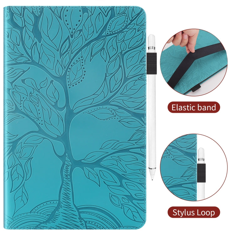 For Samsung Galaxy Tab S8 / S7 Life Tree Series Horizontal Flip Leather Tablet Case(Lake Blue) - Galaxy Tab S8 Cases by buy2fix | Online Shopping UK | buy2fix